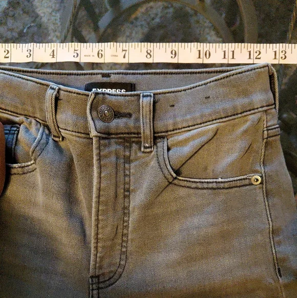 Express Super Highrise Grey Mom Jeans Size 0 Regular - Picture 12 of 12